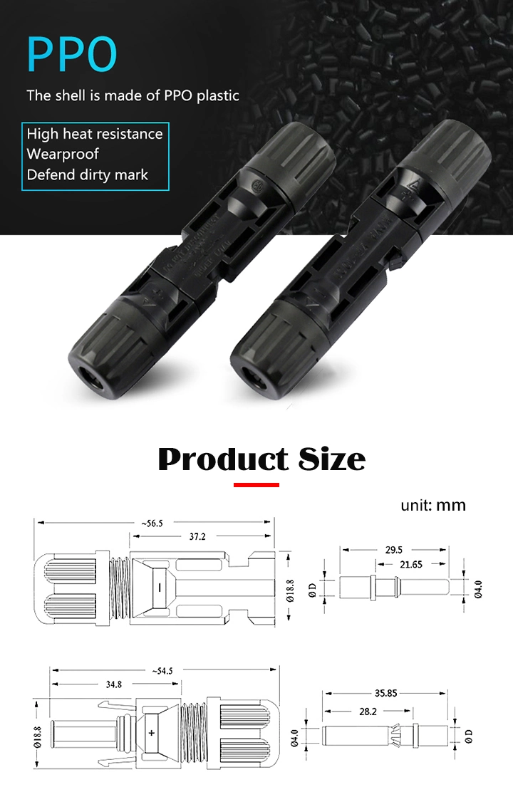 Nova Mc4 Solar Cable Connector with TUV Approvals