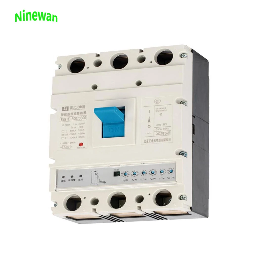 Ninewan MCCB Breaker 3p 63A 80A 125A AC400V 50Hz 3 Phase Moulded Case Circuit Breaker 4 Pole MCCB