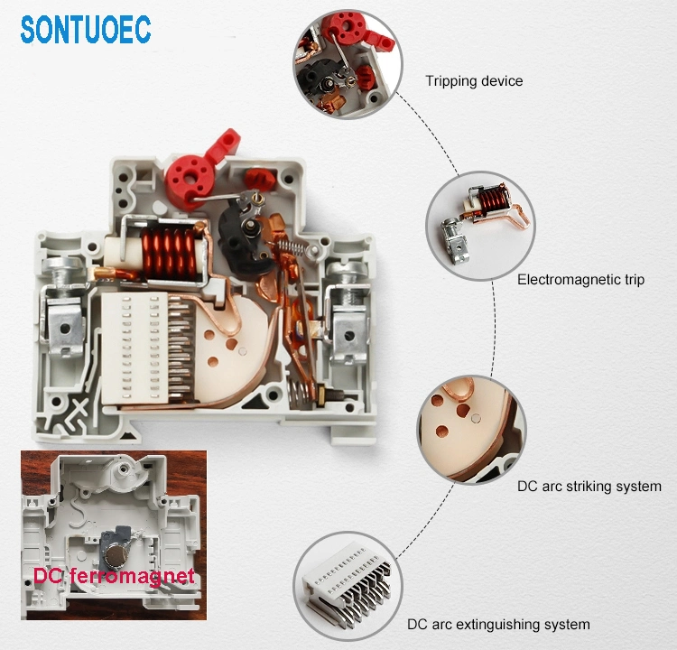 DC MCB Mini Circuit Breaker 63A 125A 250V 500V 750V 1000VDC