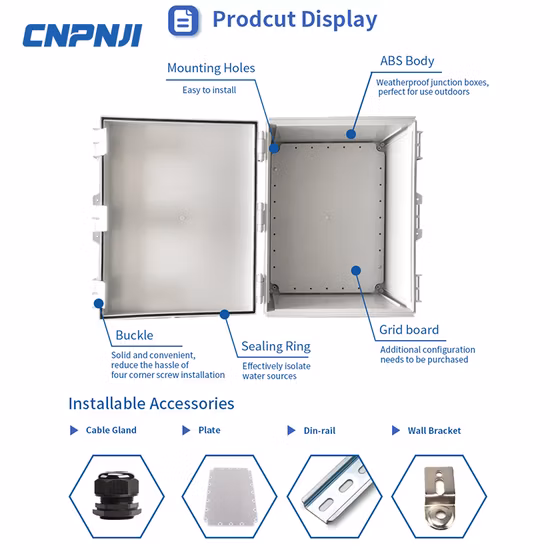 Custodia in plastica incernierata, ABS-PC, IP67, scatola di giunzione impermeabile con circuito stampato per dispositivi elettronici